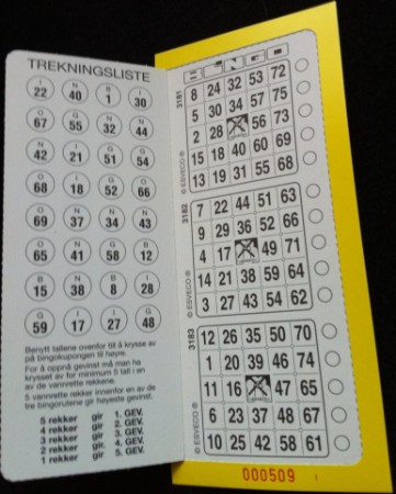 Jet Bingo, Bingo direkt Innenseite