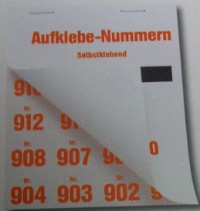 Aufklebenummern, Nummernaufkleber