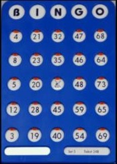 Bingo Schiebetafel, Shutterboard, Bingo 75