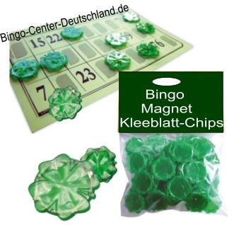 Bingo-Magnetkleeblattchips, Kleeblatt-Glückschips, Bingo-Magnetchips